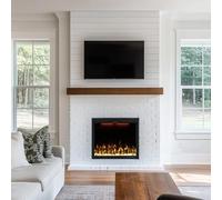 Omni-burn 78cm Recessed and Wall Mounted Electric Fireplace with App Control, 13 Flame&Fule Colours, 3 Top Light Colours, 9H Timer, 750/1500W