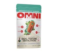 Omni Dental Sticks for Dogs - Dual Texture with PlaqBlast™ Technology, Natural Plaque Remover with Toothpaste-like Anti-Plaque Core, Vet Formulated Hypoallergenic, Soya & Grain Free, 7 Sticks