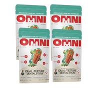 Omni Dental Sticks for Dogs - Dual Texture with PlaqBlast™ Technology, Natural Plaque Remover with Toothpaste-like Anti-Plaque Core, Vet Formulated Hypoallergenic, Soya & Grain Free, Pack of 4