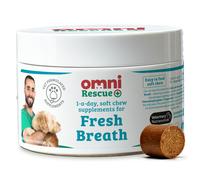 Omni Dog Breath Freshener Supplement - Dragons’ Den Winners, One-a-Day Peppermint Supplements for Dogs, Plaque Remover Dental Care, Fresh Br
