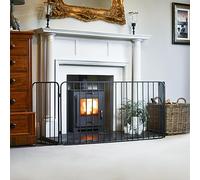 "Omni" Heavy Duty Fire Surround Black Fireguard Fire Screen - Classic Style Mesh Guard for Log Burners & Open Fires - Spark & Debris Protection