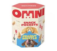 Omni Hypoallergenic Dog Treats - Flavourful Peanut Brittle Snack Pockets with a Peanut Infused Delicious Soft Centre, Vet Formulated, Soya, Gluten & Grain Free Dog Treats, 80g