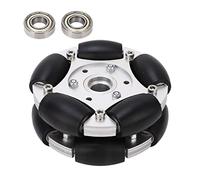 Omni Rack Wheel Omni Direction Roller 360 Degree Rotatable Heavy Duty Aluminum Alloy Nylon Roller with Bearing for Robots Robot Platforms RC Accessories Silver Black 127mm 5in