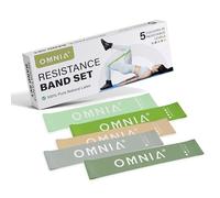 OMNIA Resistance Bands Set for Home Workouts - Durable Exercise Bands for Strength Training, Yoga, Pilates, Physio - 5 Resistance Levels - Unisex Fitness Bands (Green)