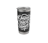 Omnia Vincit Amor Latin Script Love Quote Stainless Steel Insulated Tumbler