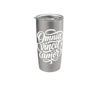 Omnia Vincit Amor Latin Script Love Quote Stainless Steel Insulated Tumbler
