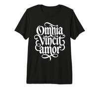Omnia Vincit Amor Love Will Prevail Gothic Script Premium T-Shirt