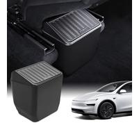 OmniCtrl Rear Center ConsoleTrash Can Bin for Tesla Model Y, Center Consle Organizer with Press Open Lid, Underseat Storage Box Garbage bin for Model Y Juniper 2024 2025 2026 Accessories, Black