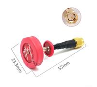 Omnidirectional 5 8GHz 5dBi 50W Circular Polarized FPV Flat Panel Pagoda Antenna with LHCP RHCP RP Connector for UAV and Wireless Transmission (Red 55CM pin)
