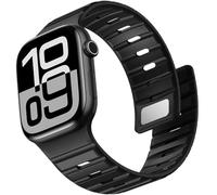 Omnillert Sport bands Compatible with Apple Watch for Men 42mm 41mm 40mm 38mm, Soft Silicone Magnetic Waterproof breathable starp for iWatch Bands Series 10 9 ULTRA 2 SE 8 7 6 5 4 3 1, Black