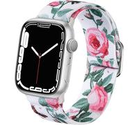 Omnillert Stretchy Band Compatible with Apple Watch Bands for Women 46mm 42mm 44mm 45mm 49mm, Elastic Sport Band Stretch Replacement for iWatch Series 10 9 8 7 6 5 4 3 SE Bands, Pink Rose