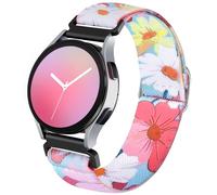 Omnillert Stretchy Band Compatible with Samsung Galaxy Watch 7 5 4 6 40mm 44mm/Galaxy 5 Pro 45mm/Galaxy Watch 4 Classic 46mm 42mm/20mm Elastic Nylon Sport Floral Strap Replacement for Women, DaisyB