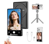 OmniMaster 4K30FPS Rear Camera Selfie Monitor for iPhone & Android, Magnetic Screen with 33ft Bluetooth Remote, USB-C/Lightning - Perfect for Travel Vlogs, TikTok & Live Streaming