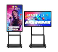 OmninexHub Smart Board 55 Inch, 8+64GB Interactive Whiteboard Google EDLA Certified Rotating Touch Screen, Screen Mirroring for Live Streaming, Classroom, Home and Business (Wall Mount Included)