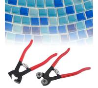 Omninmo 2pcs Glass Tile Nippers Set Ceramic Tile Nipper & Wheeled Glass Mosaic Nipper Tile Cutter Pliers Soft-Grip Handle Glass Running Plier Nipper Cutting Tools for Glass/Tile