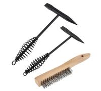 Omninmo 3PCS Welding Chipping Hammer with Coil Spring Handle and Wire Brush, Cone and Vertical Chisel (10.5"+11.22" Chipping Hammer with 1pc 10" Wire Brush)