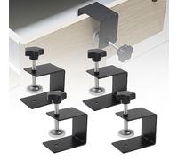 Omninmo 4pcs Drawer Fixing Clip, Drawer Front Panel Installation Clamp Cabinet Hardware Jig C Clamps Drawer Drill Hole Guide C Clamp for Woodworking Tables Desk Mount, with Big Silicone Protective Pad
