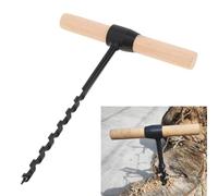 Omninmo Hand Auger Wood Drill, Bushcraft Gear Hand Auger Wrench, Scotch Eye Multipurpose Manual Survival Drill Bit Woodworking Hole Saw Bit for Outdoor, Camping with Wooden Stick Hand Auger (10-230mm)