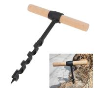Omninmo Hand Auger Wood Drill, Bushcraft Gear Hand Auger Wrench, Scotch Eye Multipurpose Manual Survival Drill Bit Woodworking Hole Saw Bit for Outdoor, Camping with Wooden Stick Hand Auger (19-230mm)