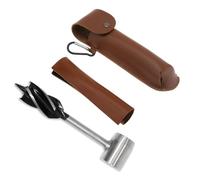 Omninmo Hand Auger Wood Drill, Bushcraft Hand Auger Wrench Portable Multipurpose Woodworking Hand Drill Tool Manual Wood Hole Maker Wrench Survival Tools for Camping and Wilderness