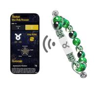 Omniorna NFC Zodiac Bracelet Aries with Real-Time Daily Horoscope - Personalized Astrology Birthstone Jewelry, Adjustable Knot Design for All 12 Zodiac Signs, Spiritual Gift for Women & Men, One Size