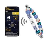 Omniorna NFC Zodiac Bracelet Aries with Real-Time Daily Horoscope - Personalized Astrology Birthstone Jewelry, Adjustable Knot Design for All 12 Zodiac Signs, Spiritual Gift for Women & Men, One Size