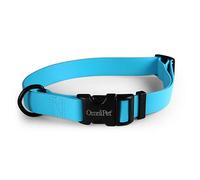 OmniPet Carnival Dog Collar, Light Blue, 3/4" Wide, Fits 14"-20" Neck Size|Waterproof & Odor-Resistant Beta BioThane Pet Collar, Made in USA