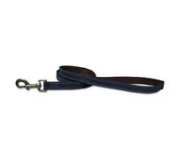 OmniPet Waxed Canvas Dog Leash - Blue, 3/4" Wide x 4ft Long, Dual-Layer with Brass Snap Hook