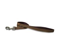OmniPet Waxed Canvas Dog Leash - Brown, 3/4" Wide x 6ft Long, Dual-Layer with Brass Snap Hook