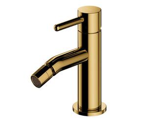 Omnires Gold Coloured Brass Bathroom Bidet Faucet Standing Mixer Tap Single Lever Tap