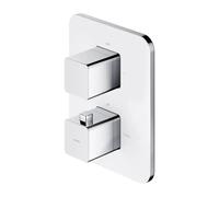 Omnires PM7436CRB Thermostatic Bathroom Shower and Bath tap which is Mount Under The Plaster Parma-chrome/white-PM7436CRB, Chrome/White