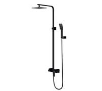 Omnires PM7444BL Bathroom Shower System which is Mount on The Plaster Parma-black-PM7444BL, Black