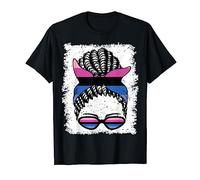 Omnisexual Pride Flag Black Afro Messy Bun Omnisexual T-Shirt