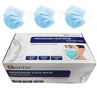 Omnitex 200pk 3ply Premium TypeII Disposable Surgical Face Mask with Ear Loops, 98% Filtration Medical Grade, British Brand