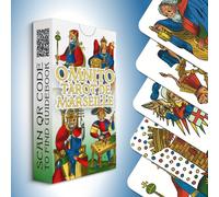 OMNITO Tarot of Marseille 78 Tarot Card Set | Pocket-Sized (4.13" x 2.3") Borderless Deck | Fortune Telling Cards | Classic Meanings with Online Guide Book for Beginners