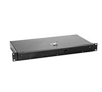 Omnitronic 1U Lockable Drawer for 19 Inch Racks, Black Metal Rack Mount Drawer, Compatible with Server, 19" x 24" x 1.75"
