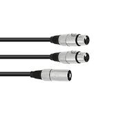 Omnitronic 30225207 XLR adaptorcable [1x XLR-plug 3 polig - 2x XLR-female 3 polig] 0.50m black