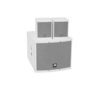 Omnitronic MOLLY-12A Subwoofer Active + 2x MOLLY-6 Top White Wedding DJ 2.1 PA