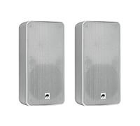 OMNITRONIC ODP-206 Installation Speaker 16 Ohm White 2X | 2 Weatherproof 6 Inch Wall Speakers with Bracket and 80 W RMS