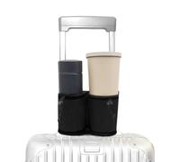 Omnpak Luggage Travel Cup Holder Free Hand Drink Carrier Attachment for Suitcase Portable Foldable Luggage Cup Holder - Hold Two Coffee Mugs Travel Accessories