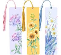 OMNRELM 3 PCS Metal Flower Bookmark with Multi-Colour Tassels, Beautiful Original Aesthetic Bookmark for Girls, Personalised Gift for Women Bookworm Friend Book Lover