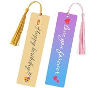 OMNRELM Personalised Bookmark with Photo and Text, Custom Metal Photo Bookmark with Multi-Color Tassel for Girlfriend Boyfriend Pet Women Men Teacher Family Farewell Gift (Text A)