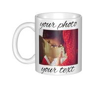 OMNRELM Personalised Coffee Mug, Custom Picture Text or Logo Ceramic Mug for Men & Women, Customised Gift idea for Birthday, Wedding, Anniversary and for Other Special Moments (White)