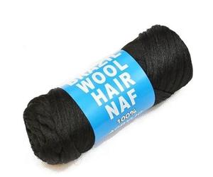 Omoge Hair Brazilian Wool for Braids - 100g Pack, Natural Black, Soft Synthetic Wool for Twists, Locs, Crochet & Kids’ Hairstyles #1B Jumbo Black Synthetic Braiding Hair