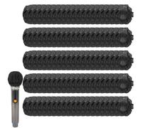 omolly 100 Pcs Disposable Microphone Covers, Black Non-woven Windscreen Mic Cover, Handheld Microphone Windscreen Mic Cover for KTV Recording Room News Gathering (Black)