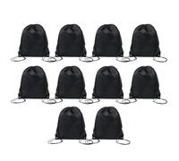 omolly 10Pcs Drawstring Bags, Drawstring gym bag Sports Backpack, Black Drawstring Bag Gym Sack, Gym Bag Drawstring Awstring Backpack, Polyester drawstring bag Storage Bag Black
