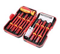 omolly 13 Pcs VDE Insulated ScrewdriverSet, 1000V Magnetic Screwdriver, Slotted Pozi Torx Tips Screwdriver Electricians Tools, Electrician Screw Driver Set, Replaceable Screwdriver Set