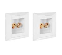 omolly 2 Pcs Wall Socket with 2 Jack Speaker Ports, Multimedia Speaker Boxes Wall Socket Wall Plate with Banana Plug Sockets, Gold Plated Connectors, for Hi-Fi Surround Sound System Home Cinema