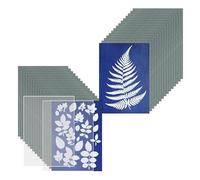 omolly 30Pcs Cyanotype Paper Sun Print Kit with 2 Acrylic Panels, Sun Printing Paper, High Sensitive Sun Art Paper Nature Print Paper Cyanotype Papers for Flower Press Arts Crafts DIY Project
