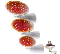 omolly 3Pcs Mushroom Hanging Shelf Wall Floating Shelf, Mushroom Ornament Hanging Shelves, Wall Mounted Bathroom Mushroom Decor Shelf for Bedroom, Living Room, Bathroom